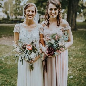 Floor length bridesmaids dress